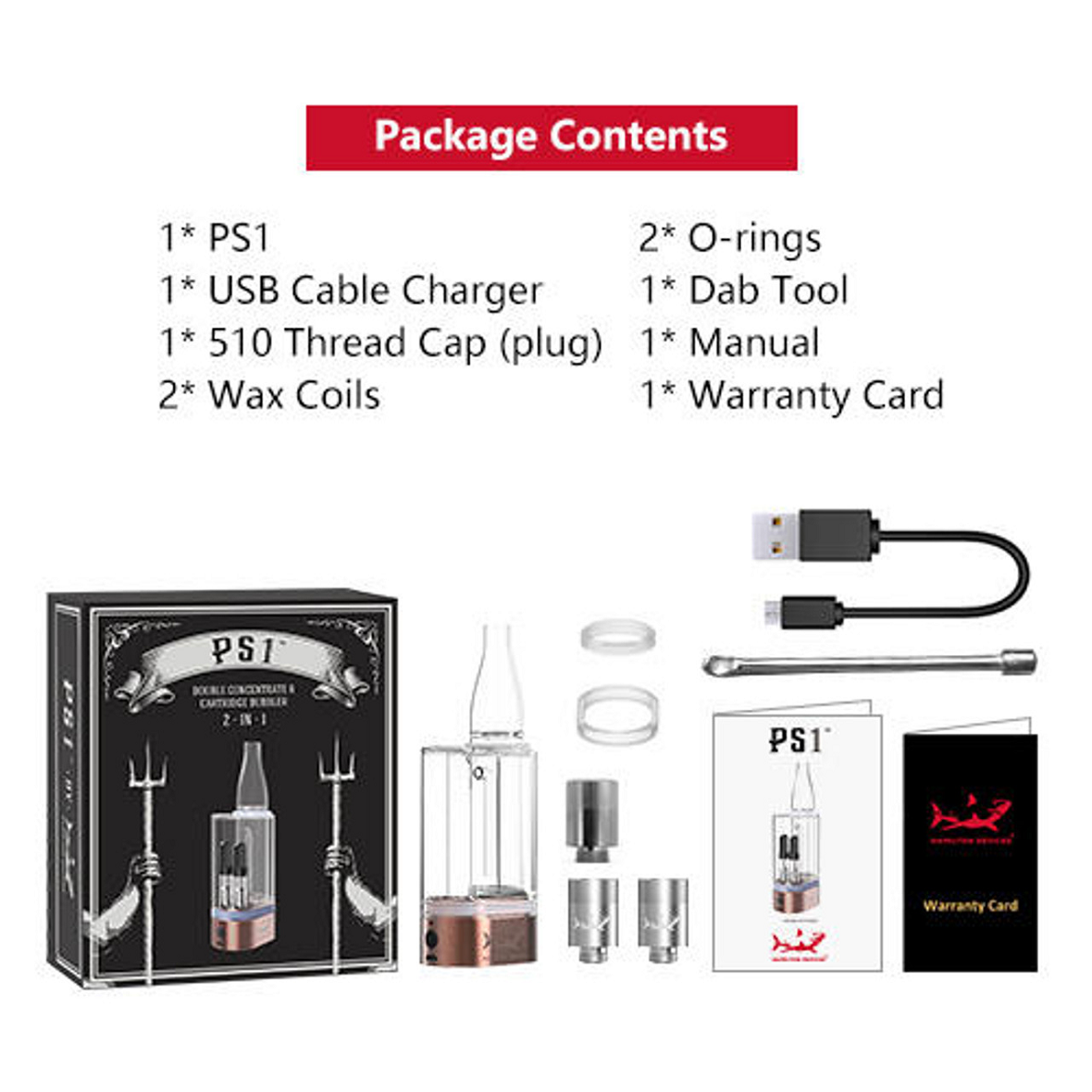 Ccell PS1 2x510 Battery and Glass Bubbler