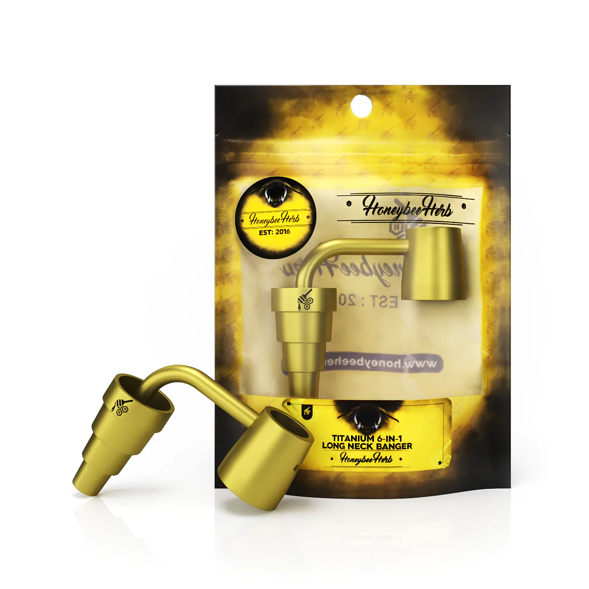 Titanium 6-in-1 Long-Neck Banger By Honeybee Herb