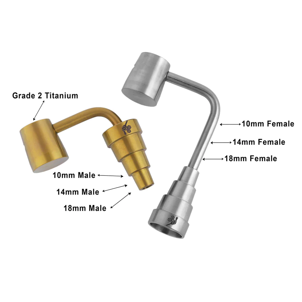 Titanium 6-in-1 Long-Neck Banger By Honeybee Herb